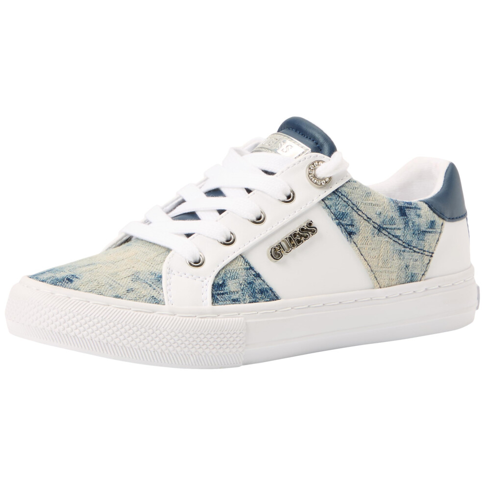 GUESS Women's LOVEN Sneaker  White/Blue 171  6