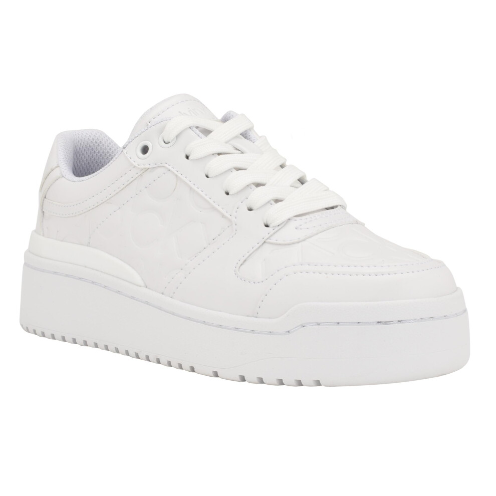 Calvin Klein Women's AELORA Sneaker  White  6.5