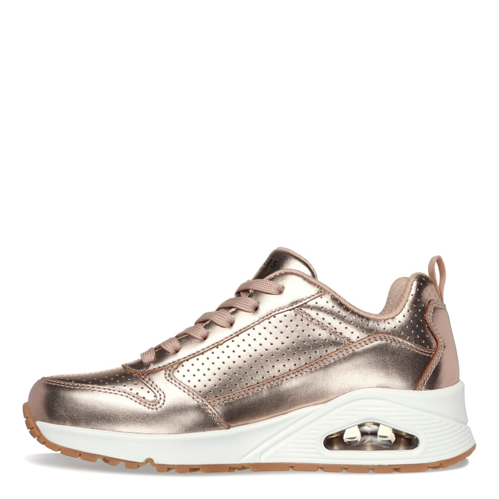 Skechers Women's UNO-METALLIXS Sneaker  Rose Gold  7