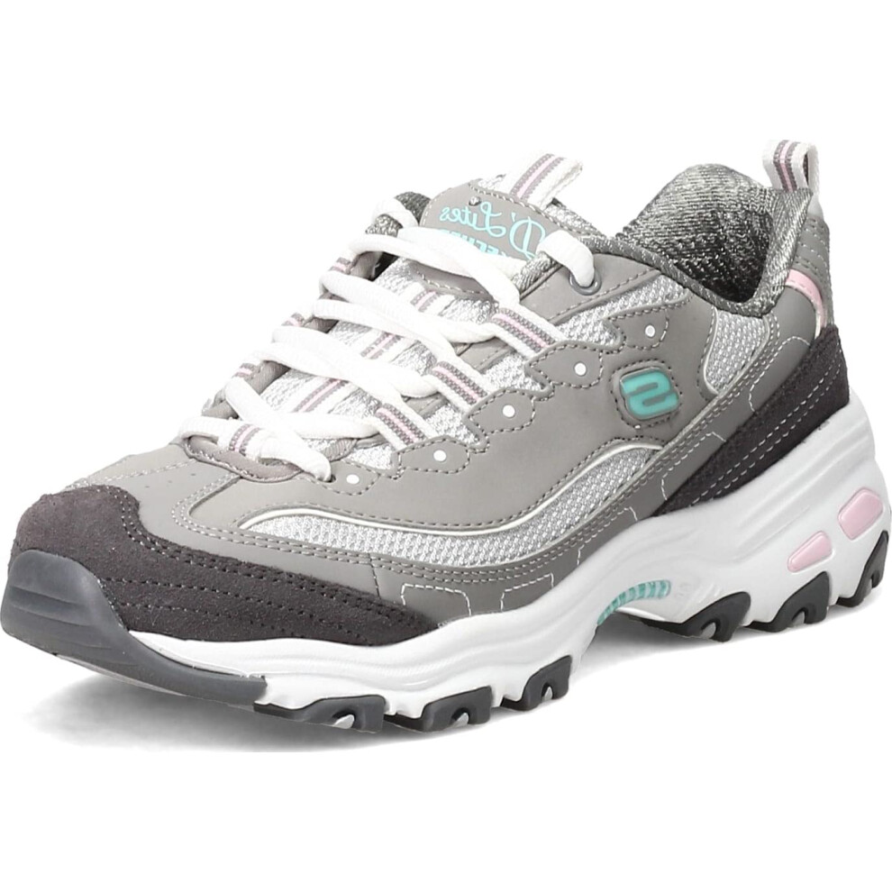 Skechers Women's D'Lites Sneaker  Gray/Light Pink  9.5