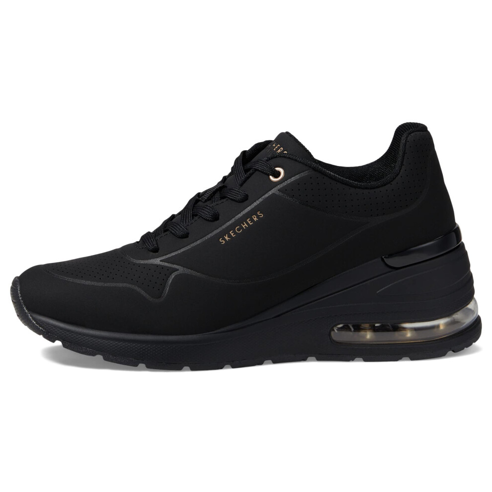 Skechers Women's Million Elevated Air Sneaker  Black  6.5