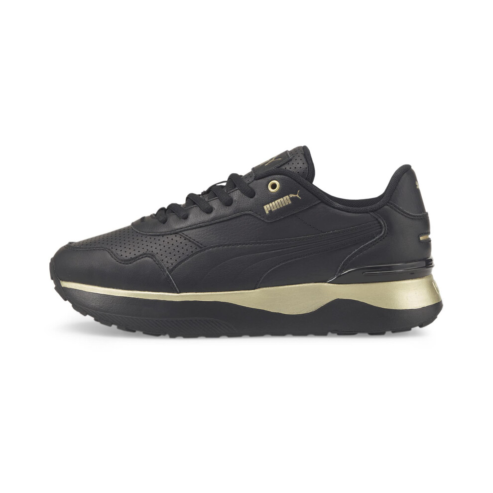 Puma Women's R78 Voyage Sneaker  Black Black Team Gold  10