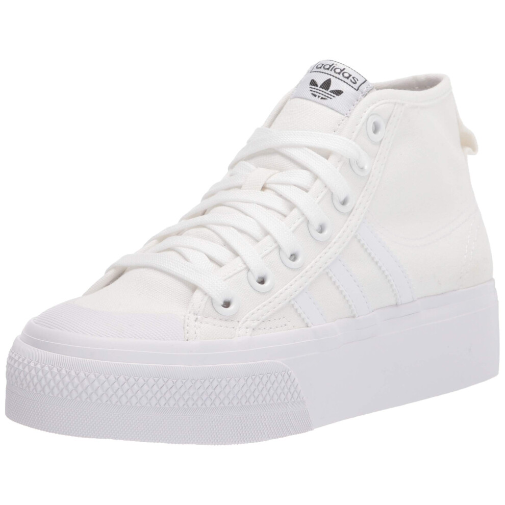 adidas Originals womens Nizza Platform Mid Sneaker  White/White/White