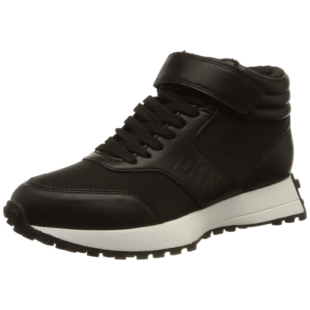 DKNY Women's Noemi-Lace Up Mid Everyday Sneaker  Black  6.5