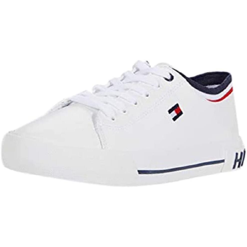 Tommy Hilfiger Women's Fauna Sneaker  White/Signature  7.5