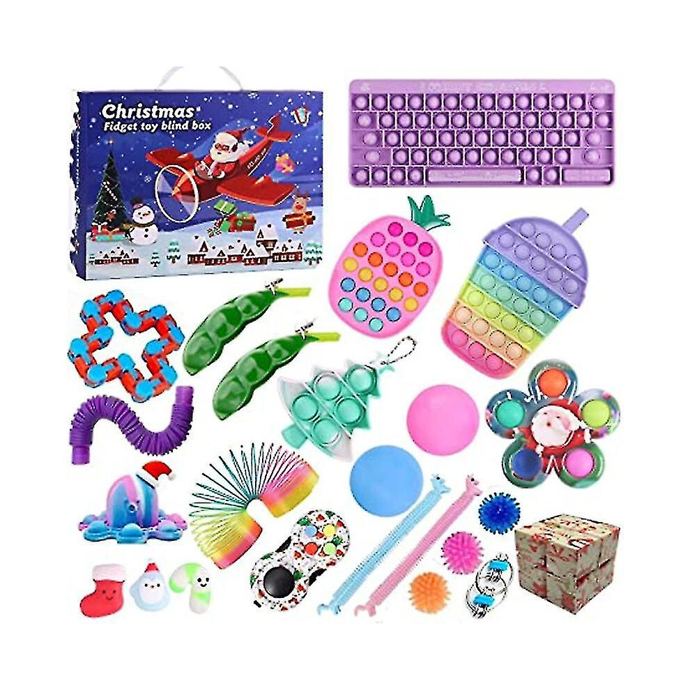 Fidget Advent Calendar Christmas Countdown Calendar 24 Days Sensory Fidget Toys Set Gift Boxes