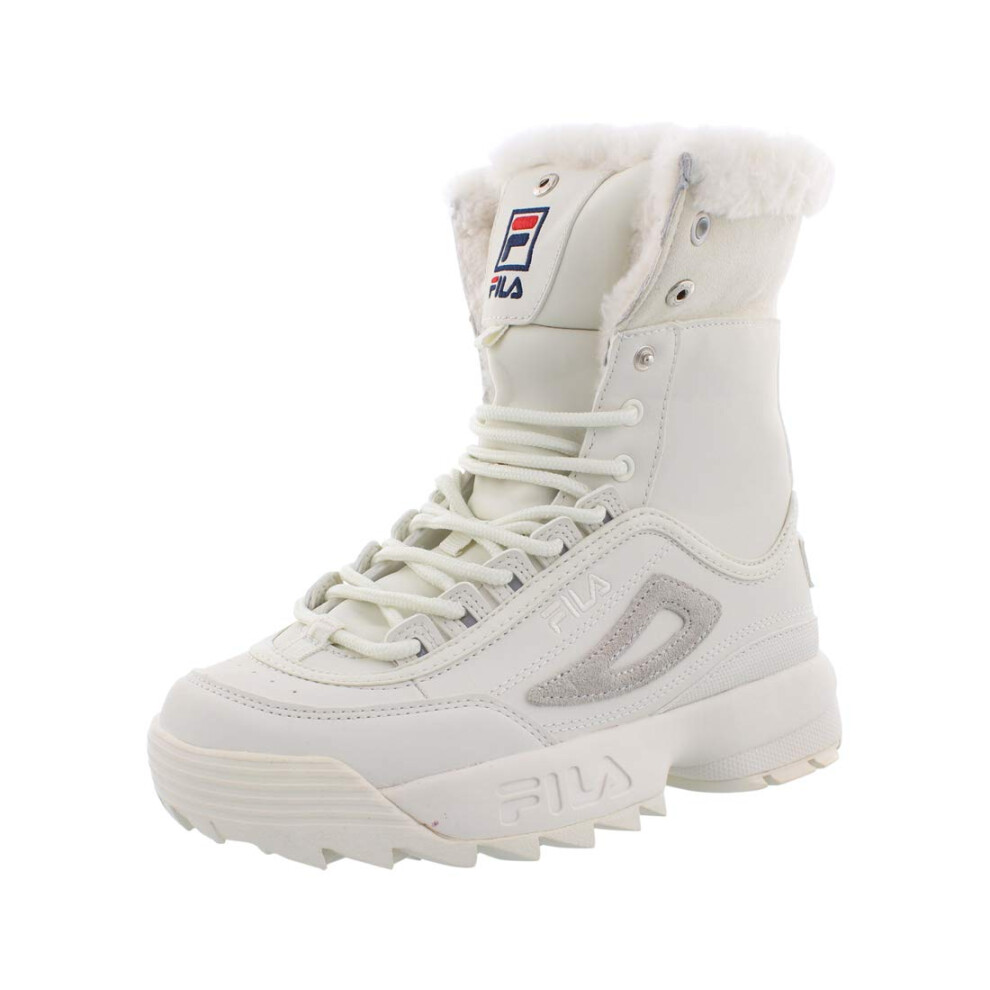 Fila Women's Disruptor Shearling Boots Gardenia/Navy/Red 7