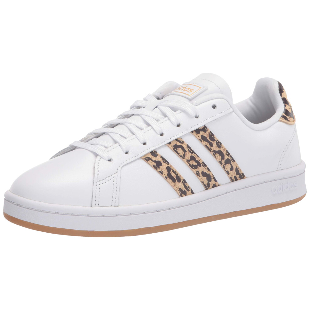 adidas women's Grand Court Sneaker  White/White/Cardboard  8 US