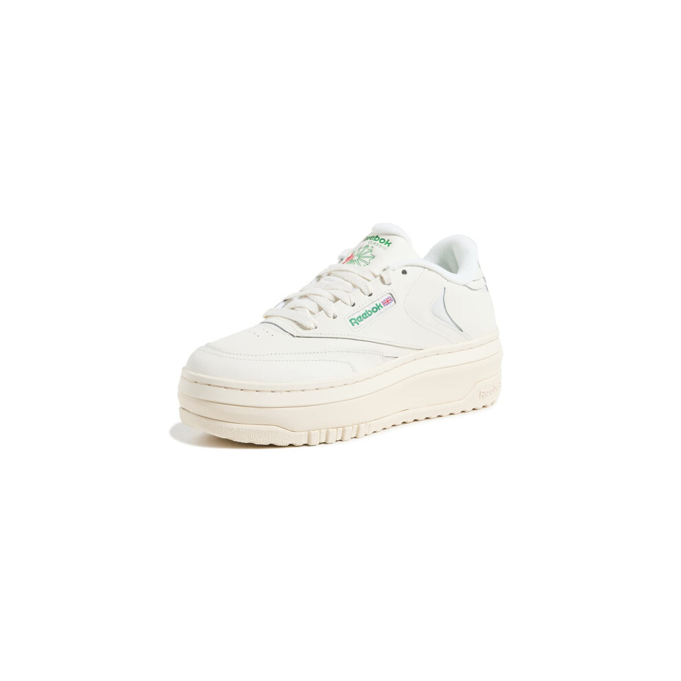 Reebok Women's Club C Extra Sneaker  Chalk/Chalk/Glen Green  10.5