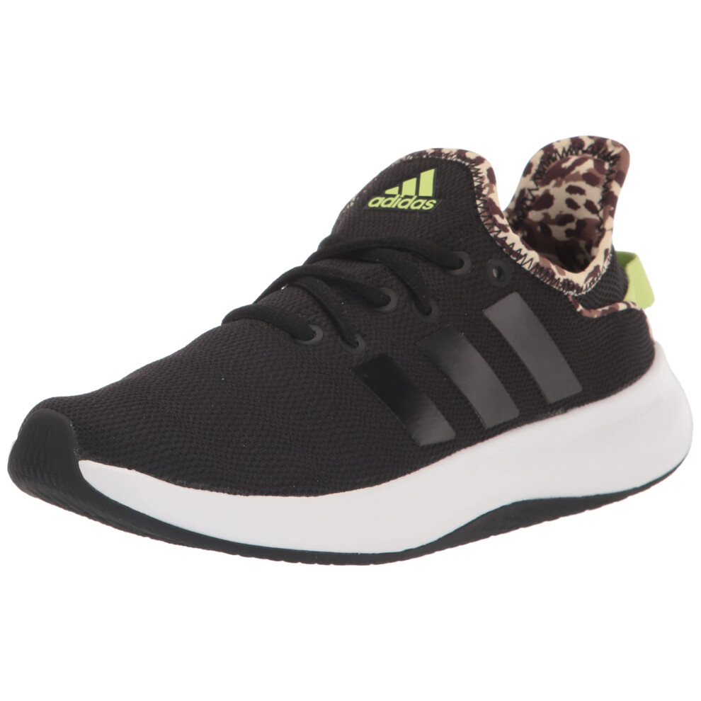 adidas Women's Cloudfoam Pure Sneaker  Black/Black/Pulse Lime  6