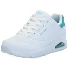 Zapatillas Skechers UNO-POP Back para mujer, color blanco y menta, talla 11