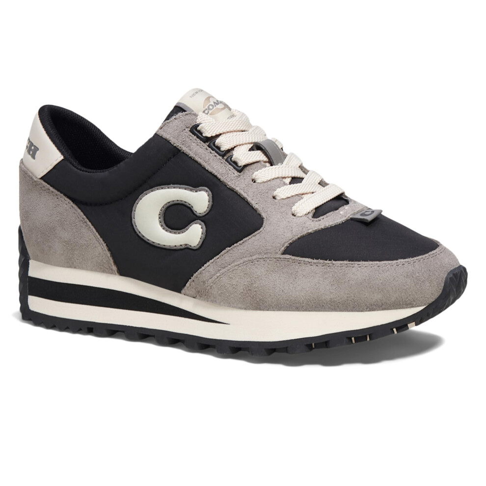 COACH Women's Non Tech Athletic Runner Sneaker  Color Black/Chalk  Siz