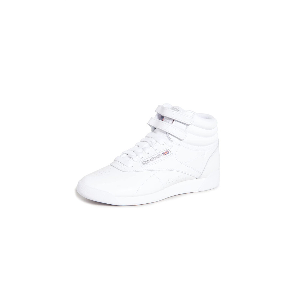 Reebok Women's Freestyle Hi High Top Sneaker  White/Silver  11