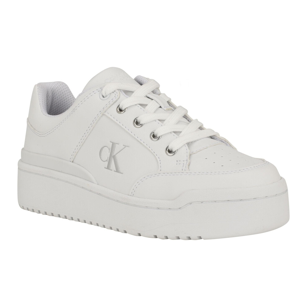 Calvin Klein Women's Aubrie Sneaker  White 140  9