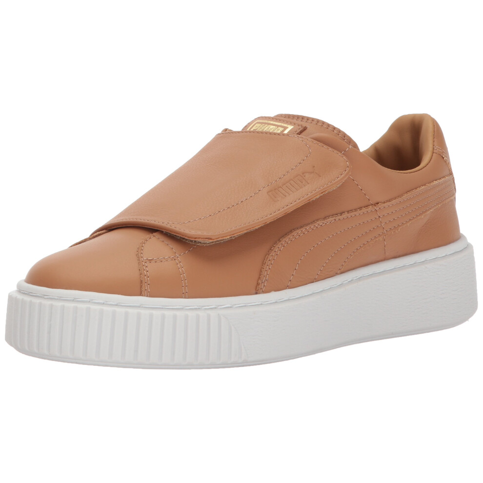 Puma Women's Basket Platform Strap Wn Sneaker  Apple Cinnamon White  1