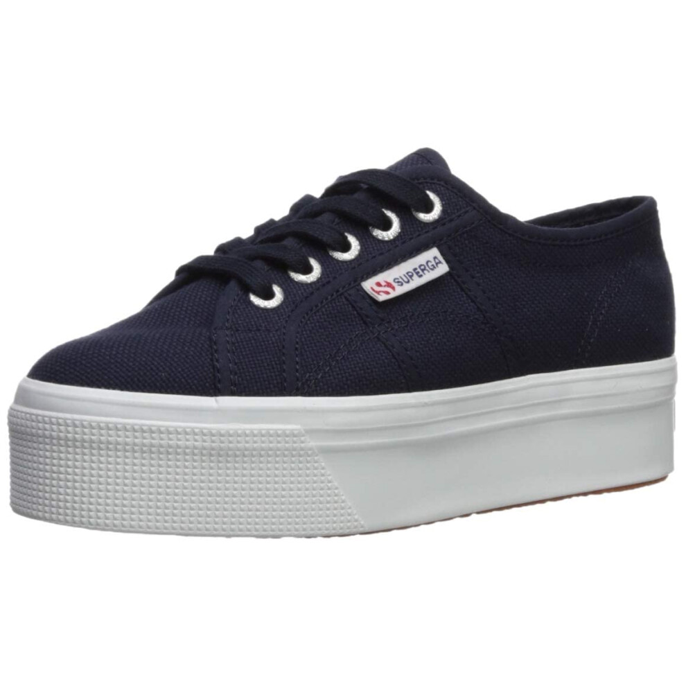 Superga Women's 2790 Linea Up & Down Flatform Canvas Trainer Navy-Navy