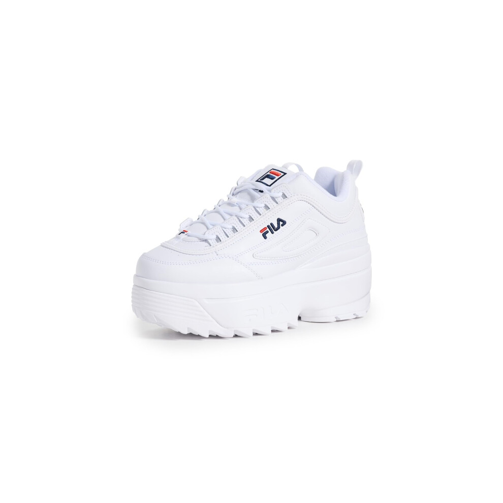 Fila Women's Disruptor Ii Wedge Sneaker  White/Navy/Red  7