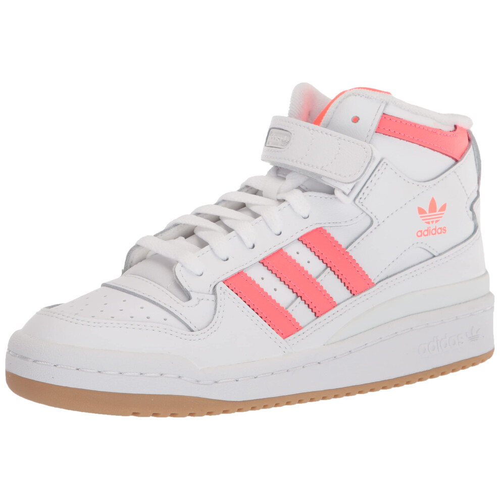 adidas Originals Women's Forum Mid Sneaker  White/Turbo/Gum  9.5