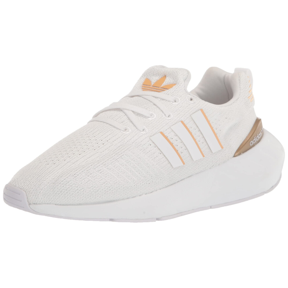 adidas Women's Swift Run 22 Sneaker  White/Copper Metallic/Black  5