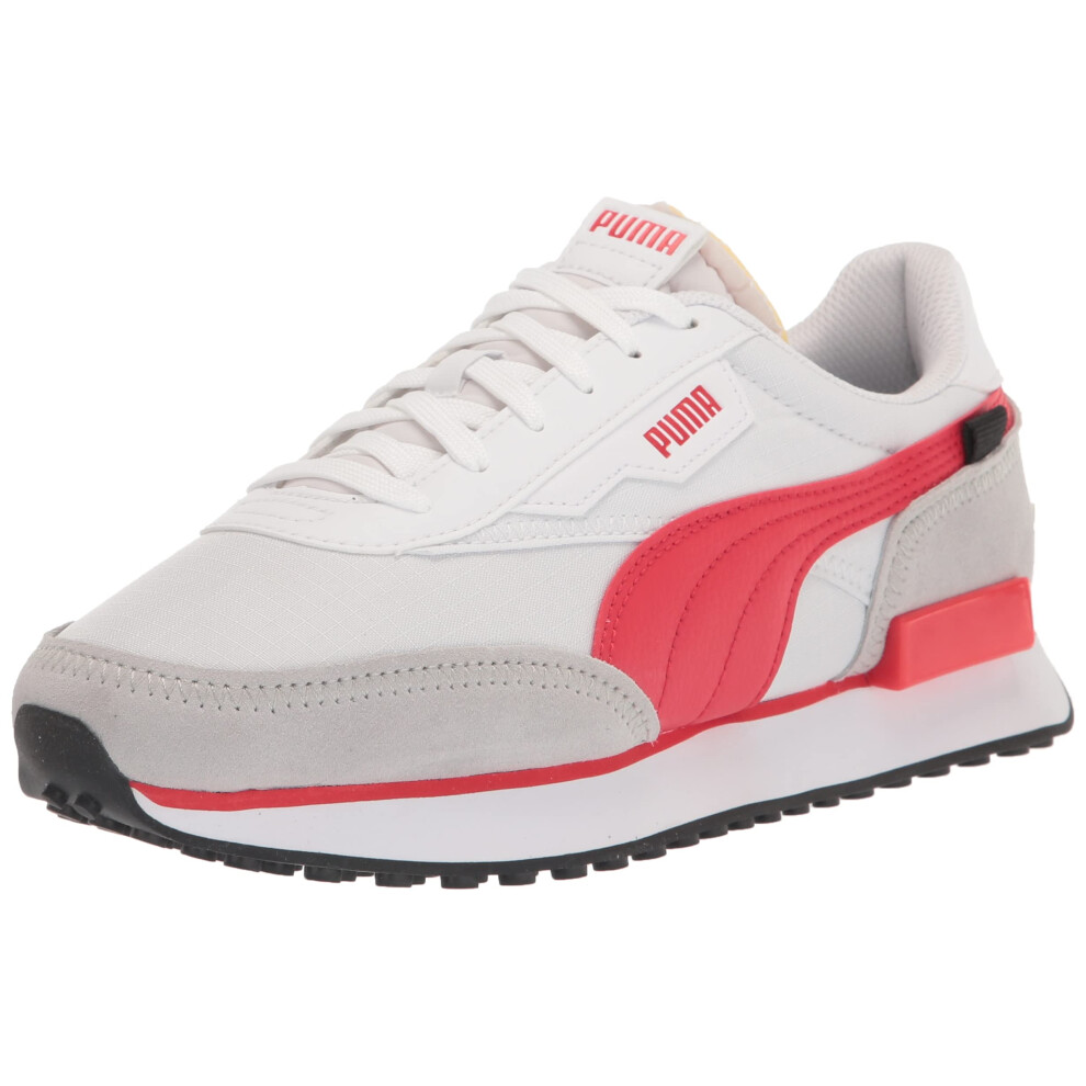 PUMA Women's Future Rider Play On Sneaker  White-High Risk Red  10.5