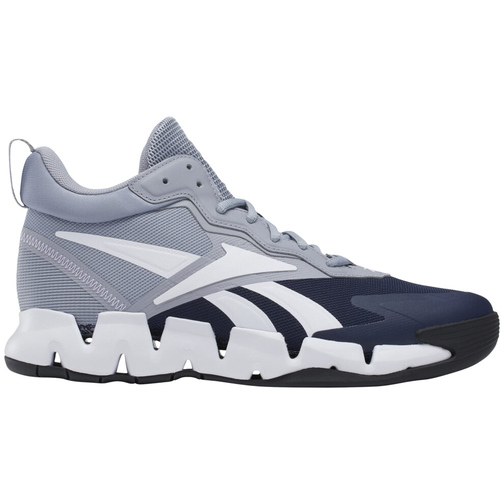 Reebok Unisex Zig Encore Sneaker  Cold Grey/Vector Navy/Core Black  13