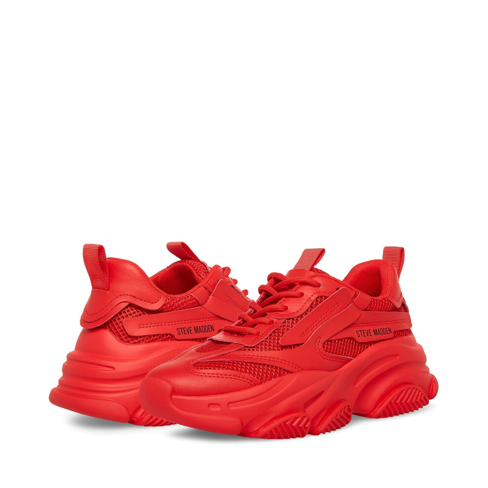 Steve Madden Women's Possession Sneaker  Red  9