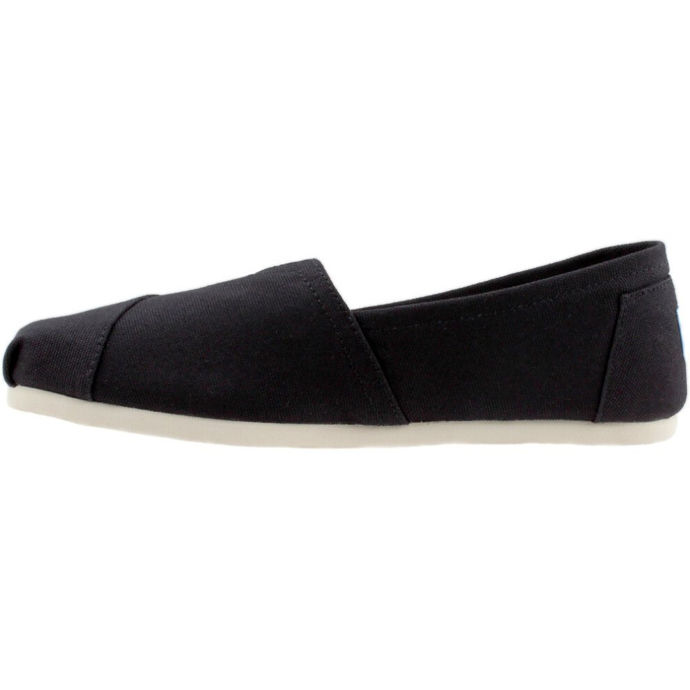 TOMS Women's Classic Alpargata Slip-On Shoe Black Canvas 6 M