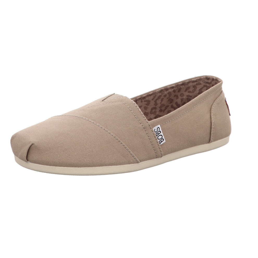 Skechers womens BOBS PLUSH - PEACE & LOVE Slip Ons  Taupe  9.5 US