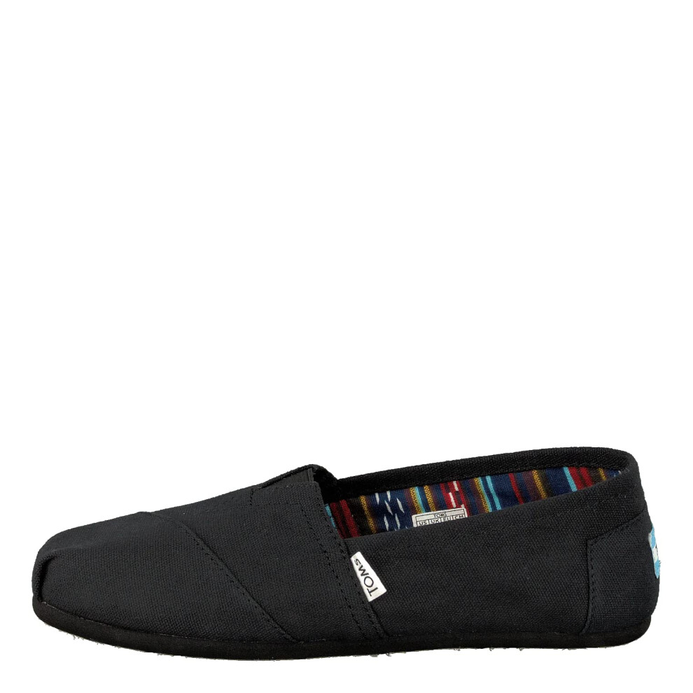 TOMS Women's Classic Alpargata Slip-On Shoe Black On Black Canvas 9.5