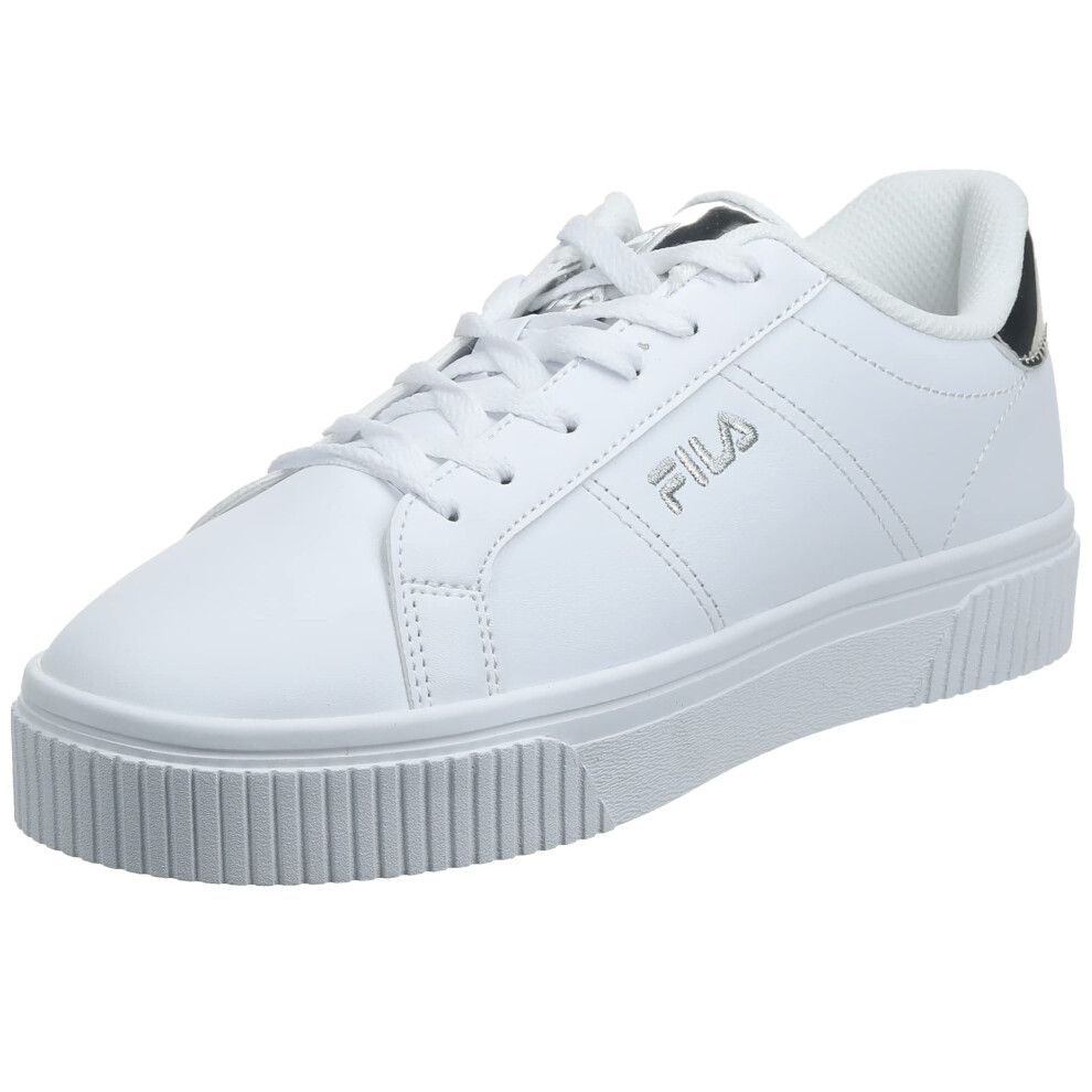 Fila Women's Panache Sneaker  White/White/Metallic Silver 8