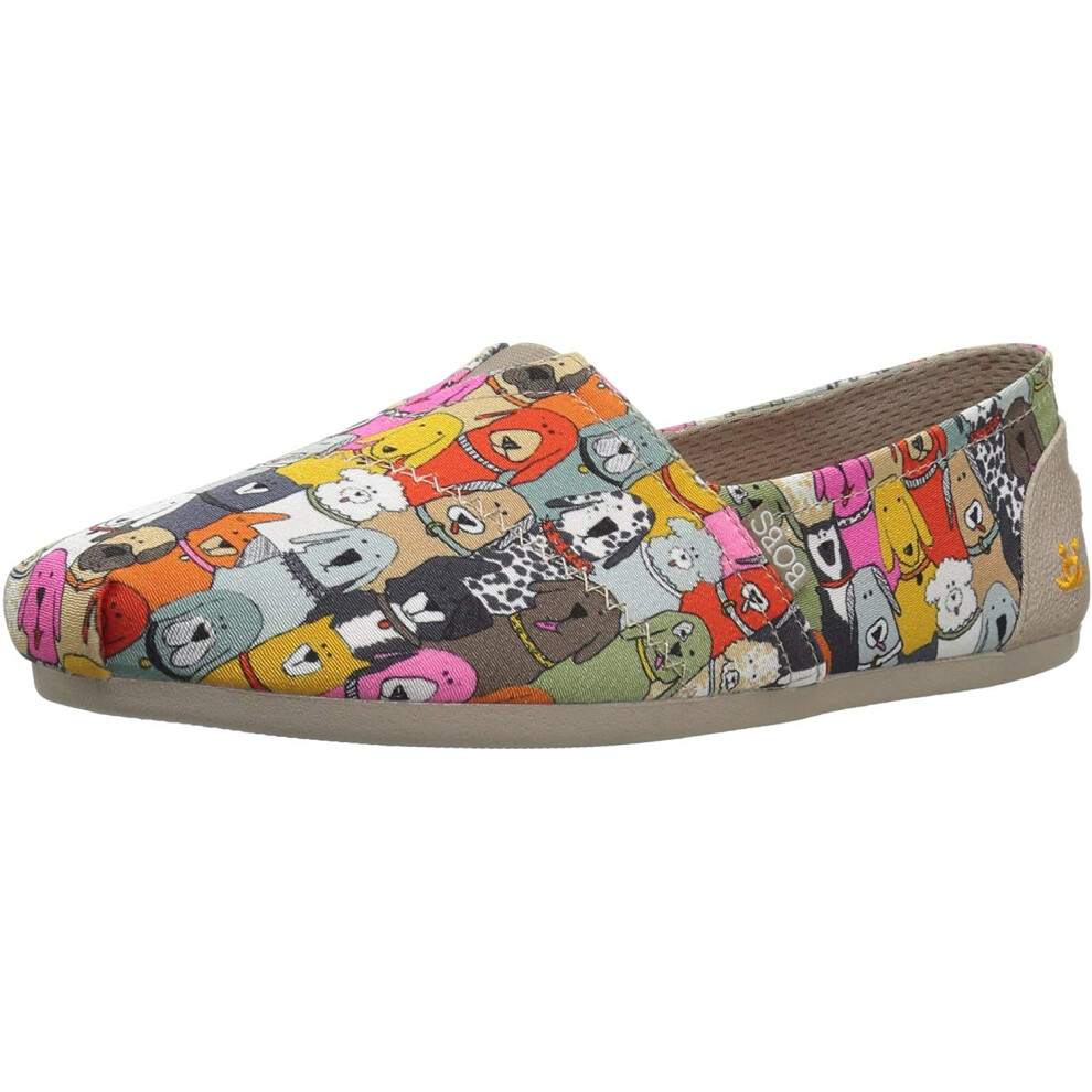 Skechers BOBS Women's Plush-Wag Party Ballet Flat  Multi  8 W US