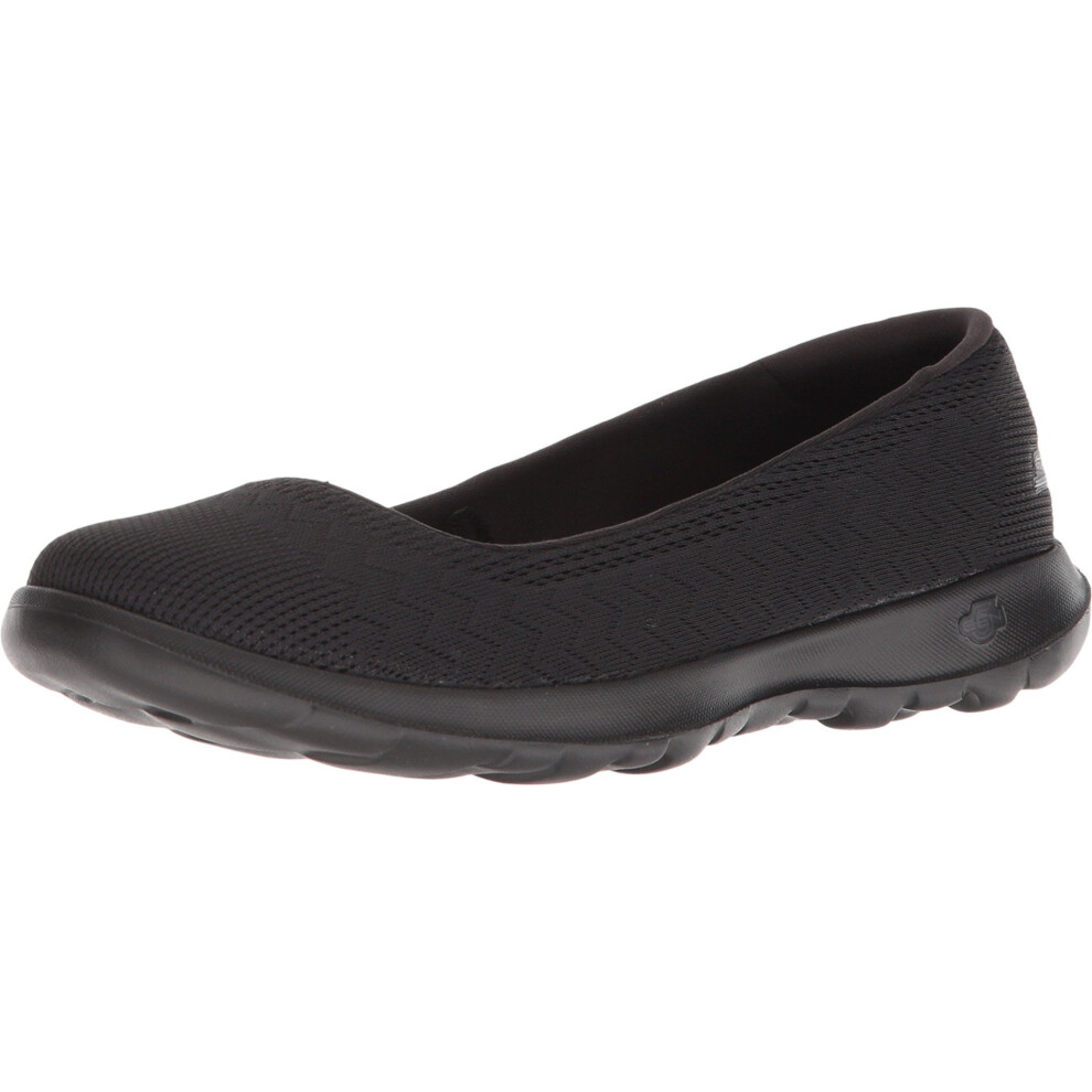 Skechers Women's Go Walk Lite - Dreamer Wide Ballet Flat black 9 W US