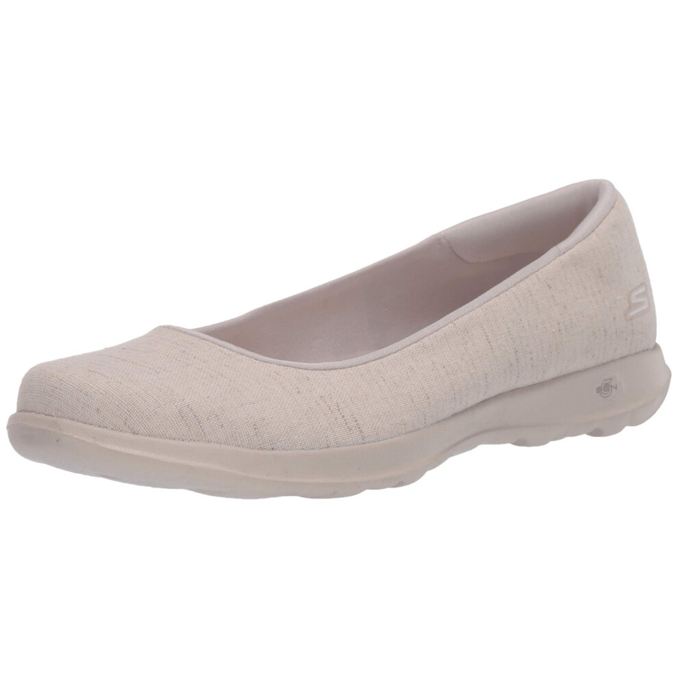 Skechers womens Go Walk Lite - 136001 Ballet Flat  Natural  8 US