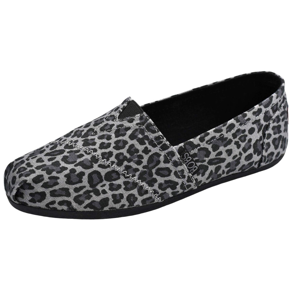 Skechers BOBS Women's Plush-Hot Spotted Black/Charcoal Slip-On 8.5 M U