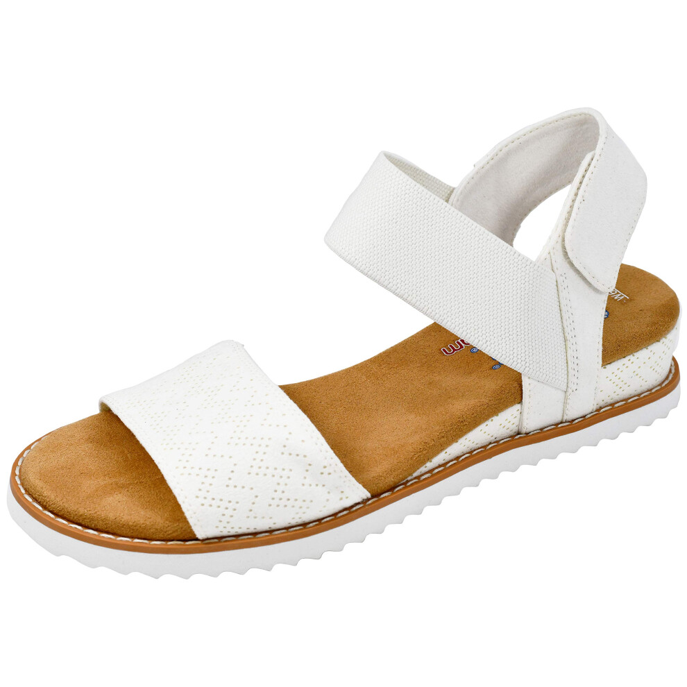 Skechers BOBS Women's Desert Kiss Sandal  White  7 M US