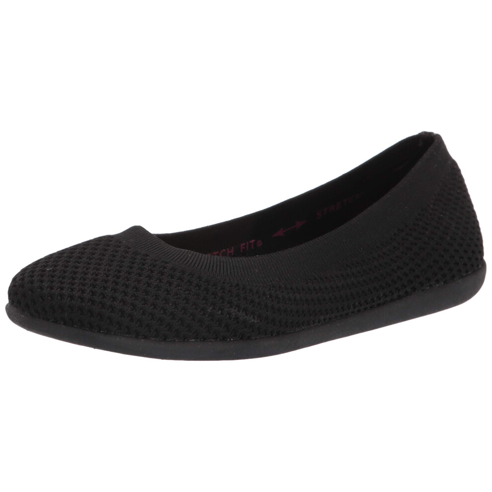 Skechers Women's Cleo Sport-What A Move Ballet Flat  Black/Black  10