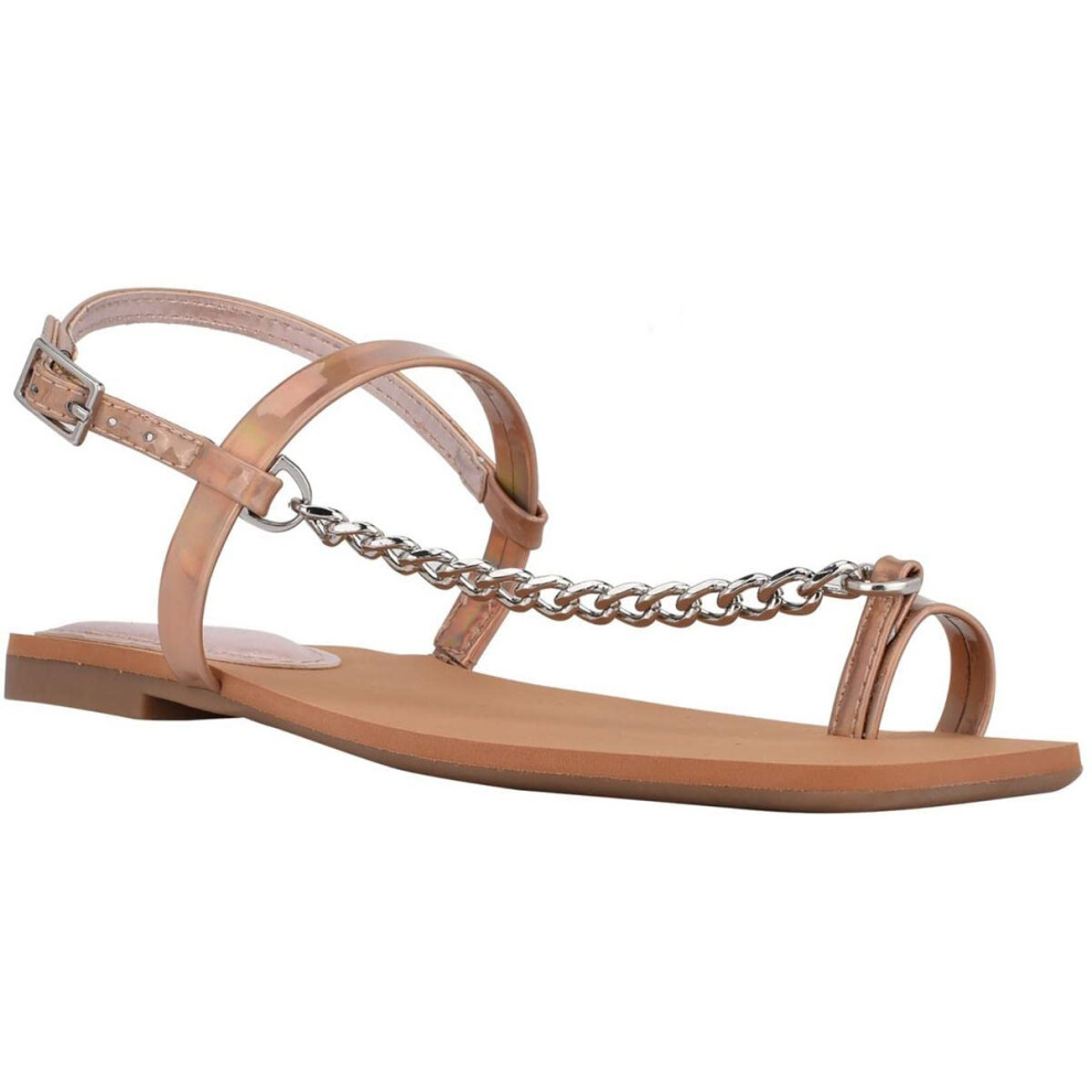 Guess Women's CERRI Flat Sandal  Beige  7.5