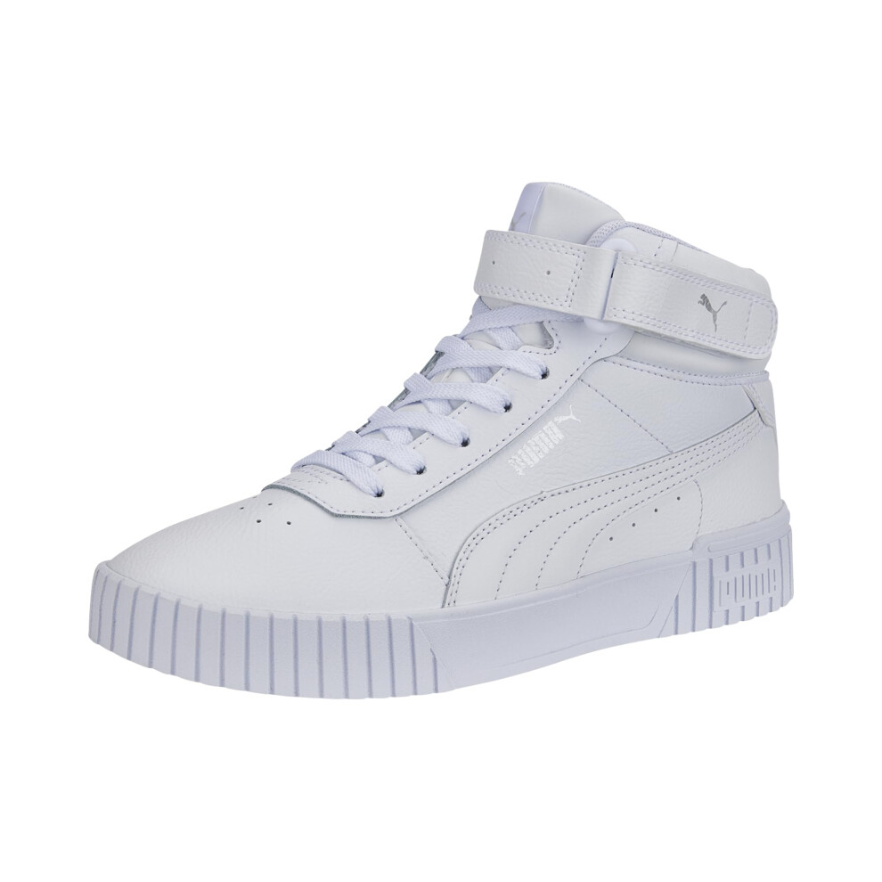 PUMA Women's CARINA 2.0 MID Sneaker  Puma White-Puma White-Puma Silver