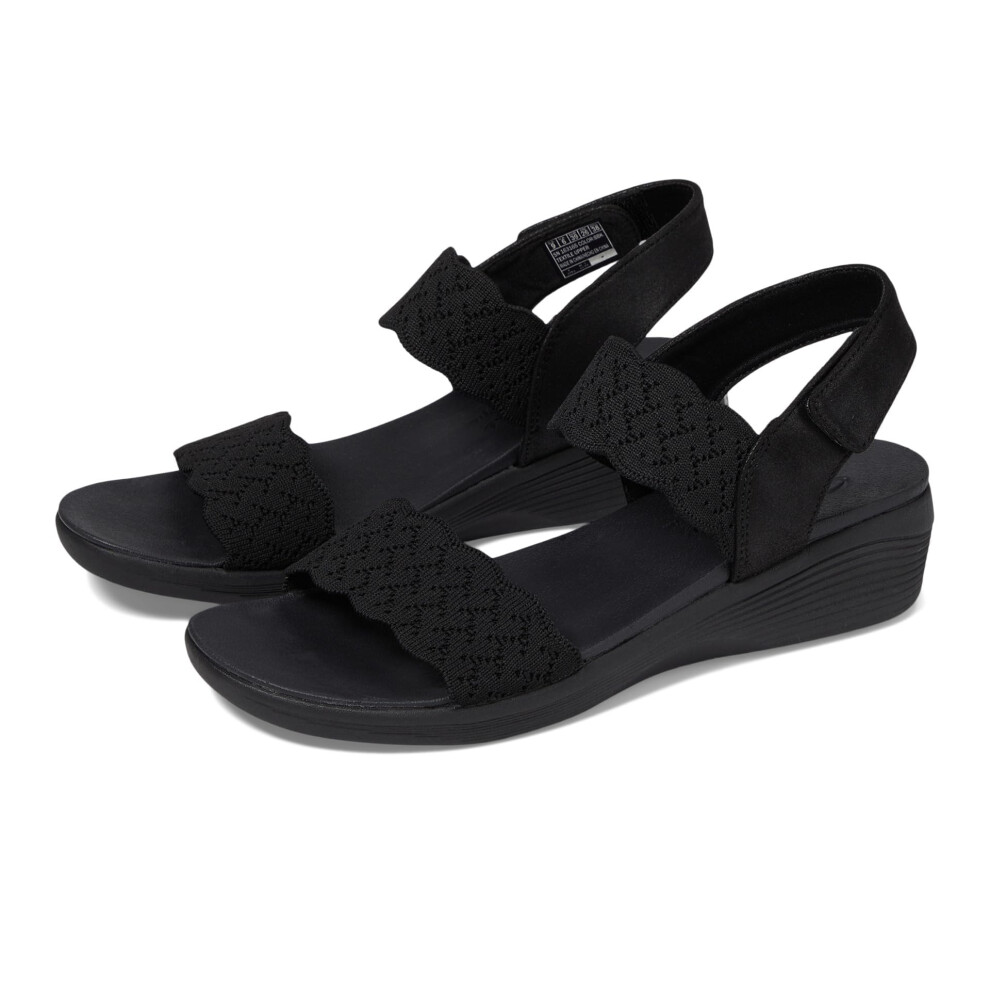 Skechers Women's Arya-ON The Rise Sandal  Black/Black  5