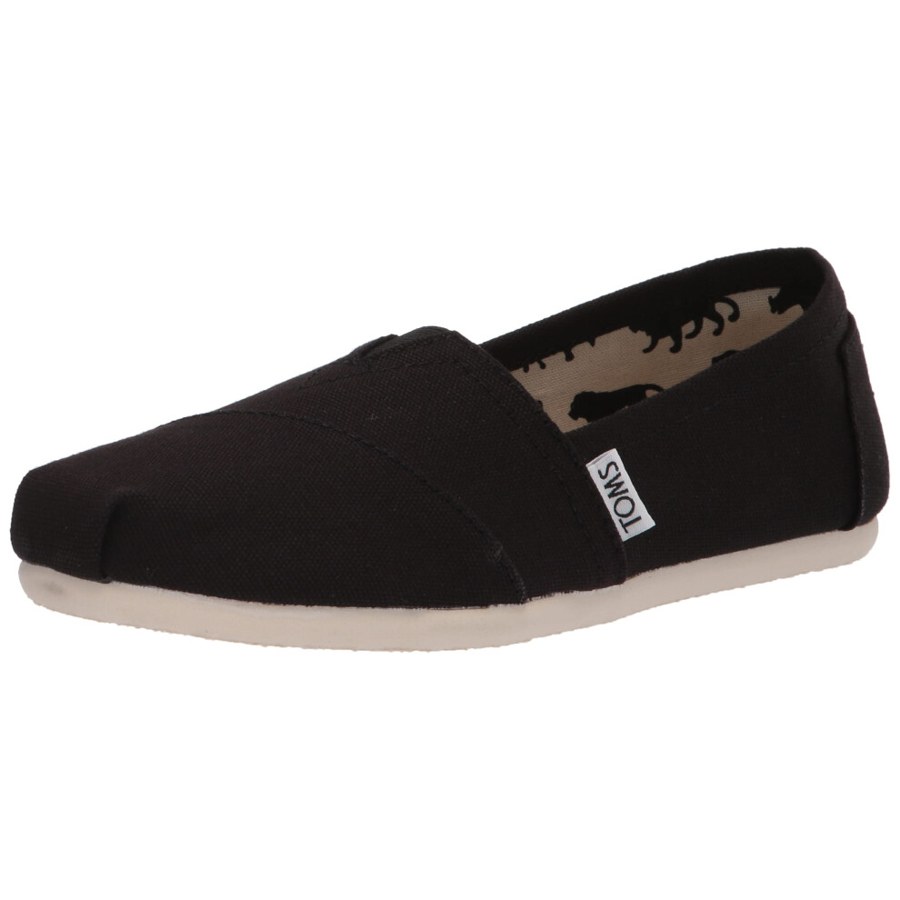 TOMS Men's Classic Alpargata Slip-On Shoe Black Canvas 14 M