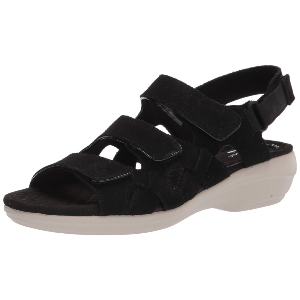 Clarks Women's Alexis Band Sandal  Black Suede  8