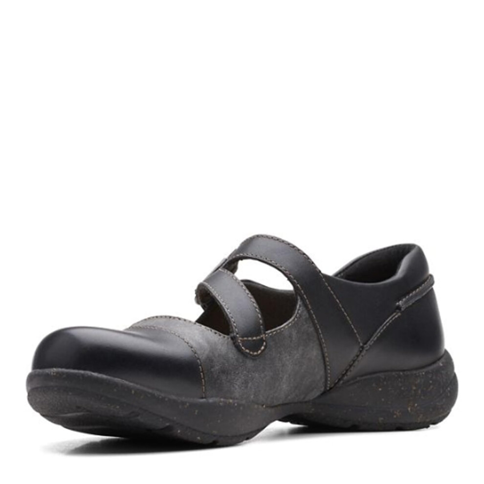 Clarks Women's Roseville Mary Jane Flat  Black Combi  7