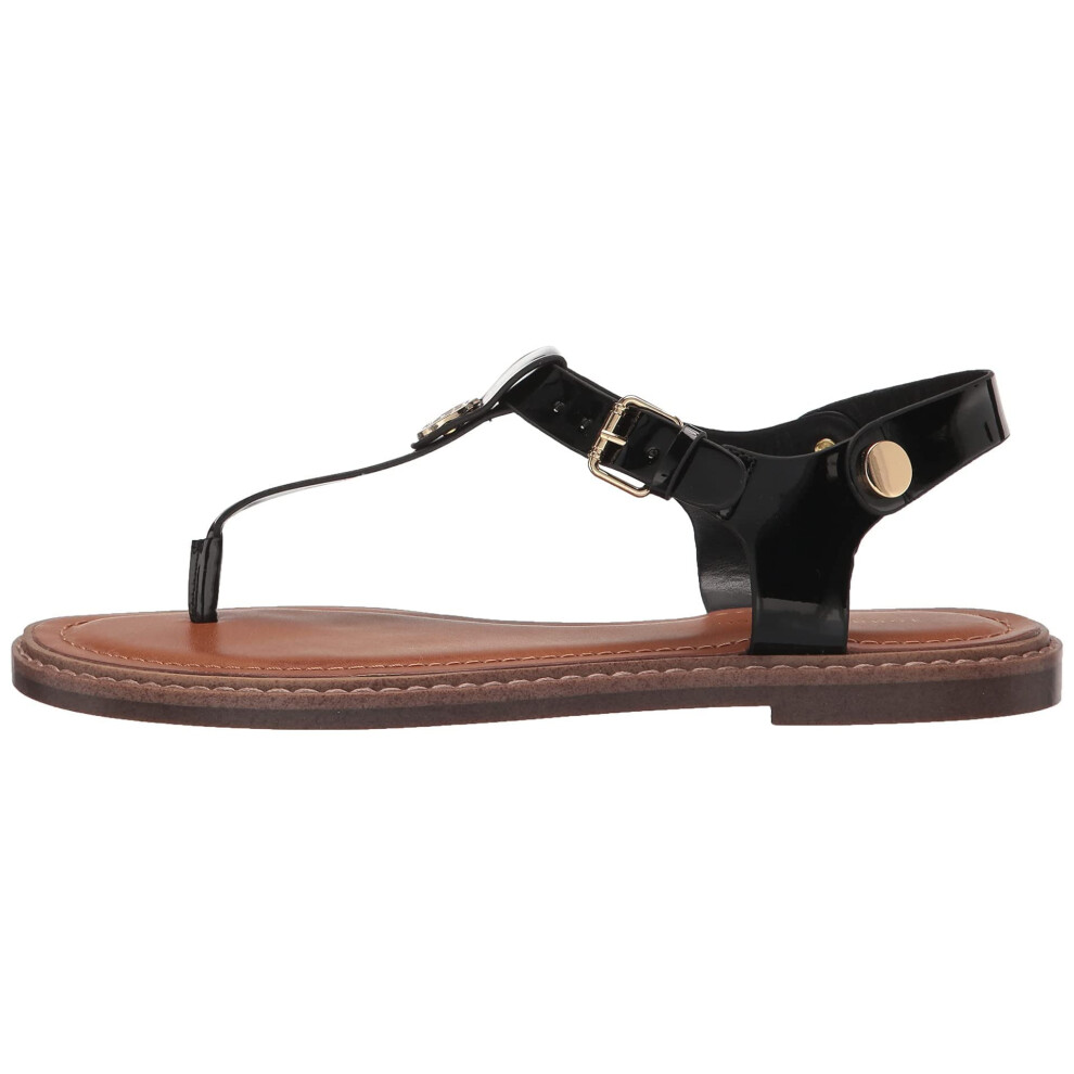 Tommy Hilfiger Women's BENNIA Flat Sandal  Black  9