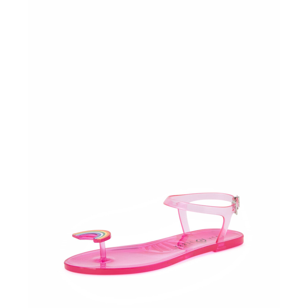 Katy Perry Women's The Geli Flat Sandal  Pink Rainbow Amazon Exclusive