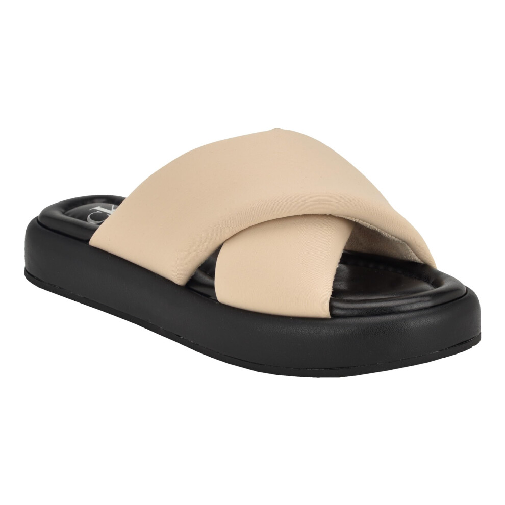 Calvin Klein Women's Evey Sandal  Light Natural 110  7.5