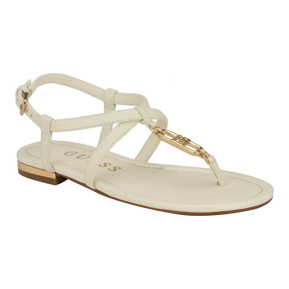 GUESS Women's MEAA Sandal  Cream 150  11