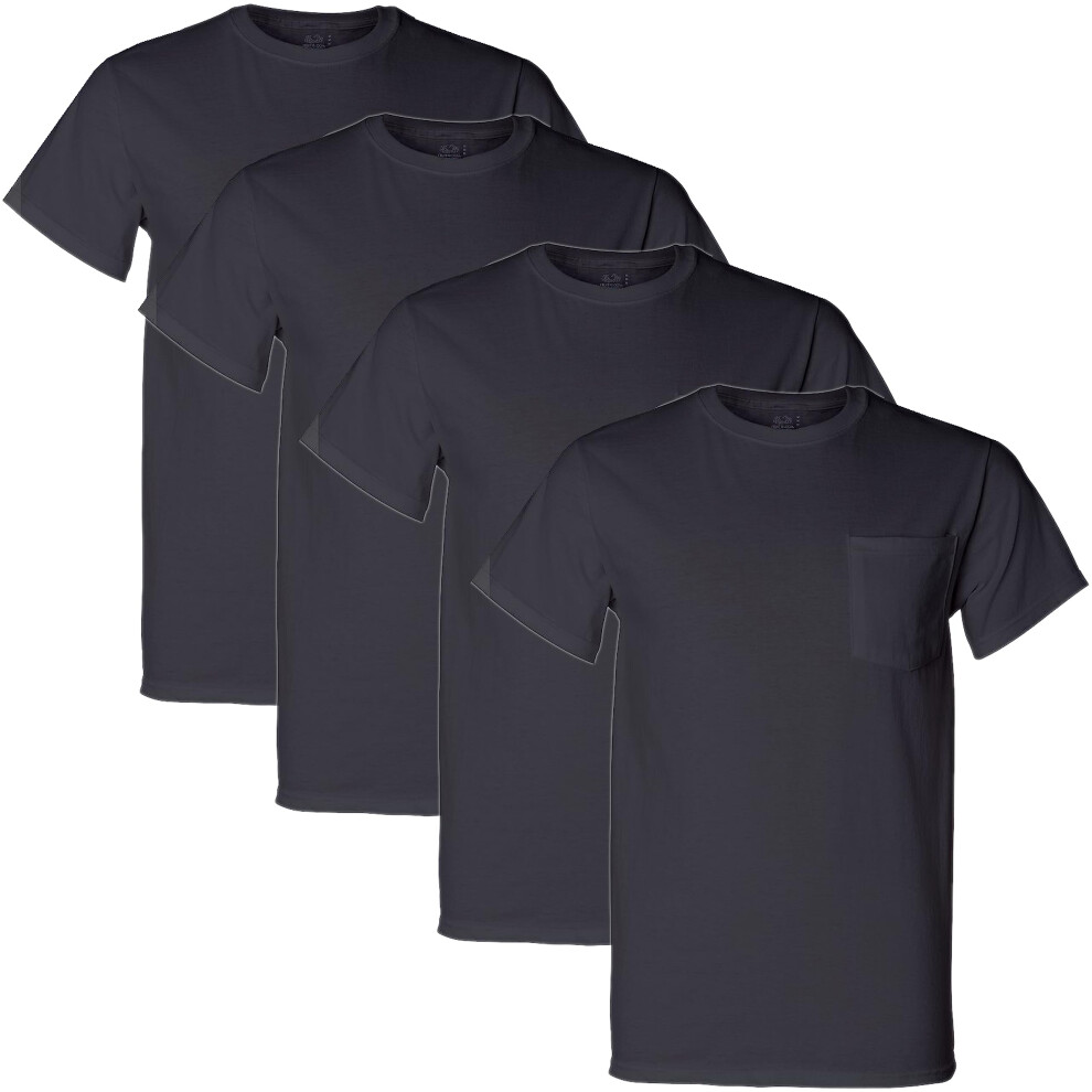 Fruit of the Loom Men's Big 4 Pack Pocket T-Shirt  Assorted  3X-Large