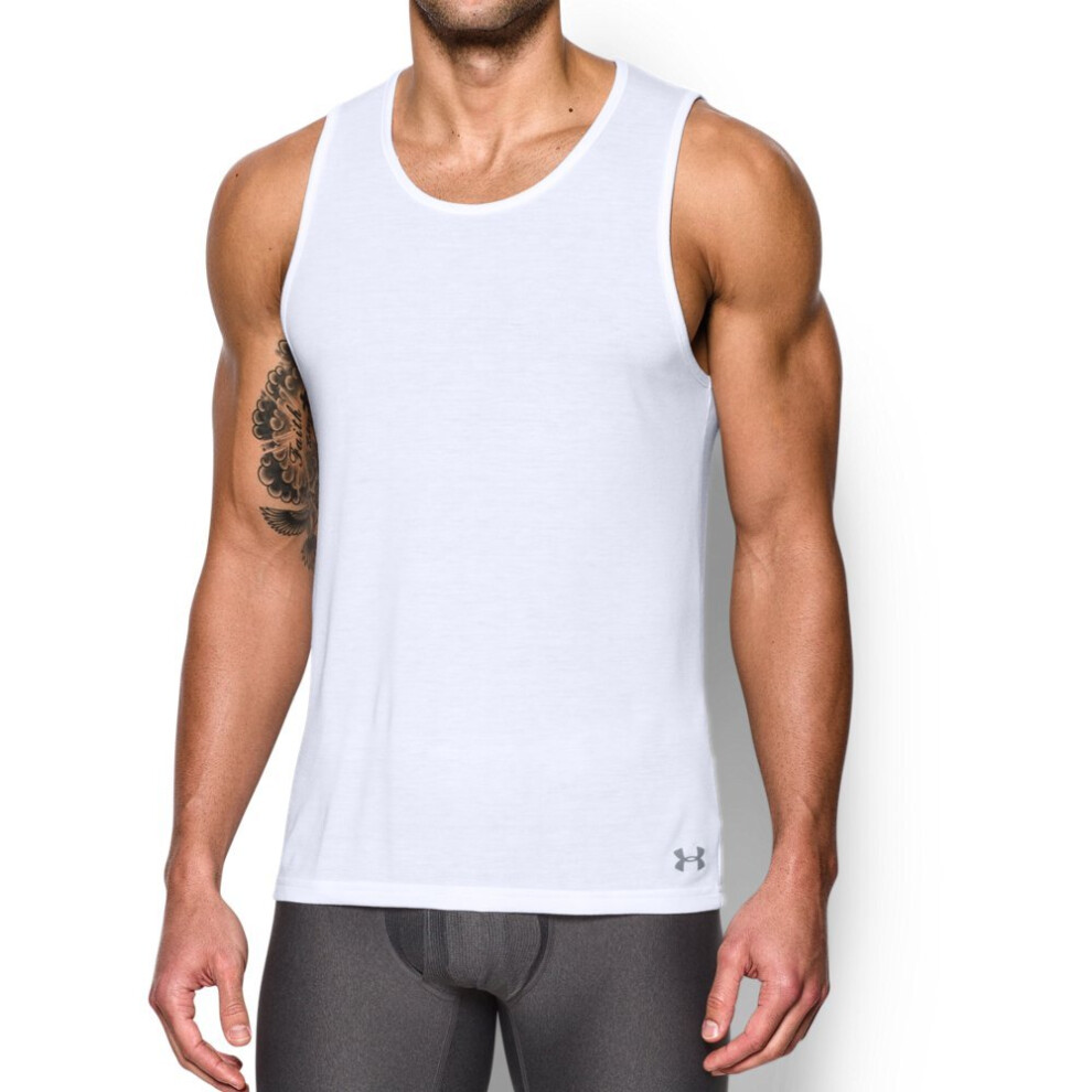 Under Armour Men's Core Tank Undershirt - 2-Pack  White (100)/White  S