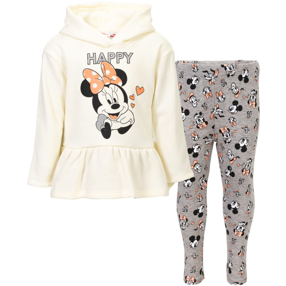 Disney Minnie Mouse Toddler Girls Pullover Fleece Hoodie and Leggings