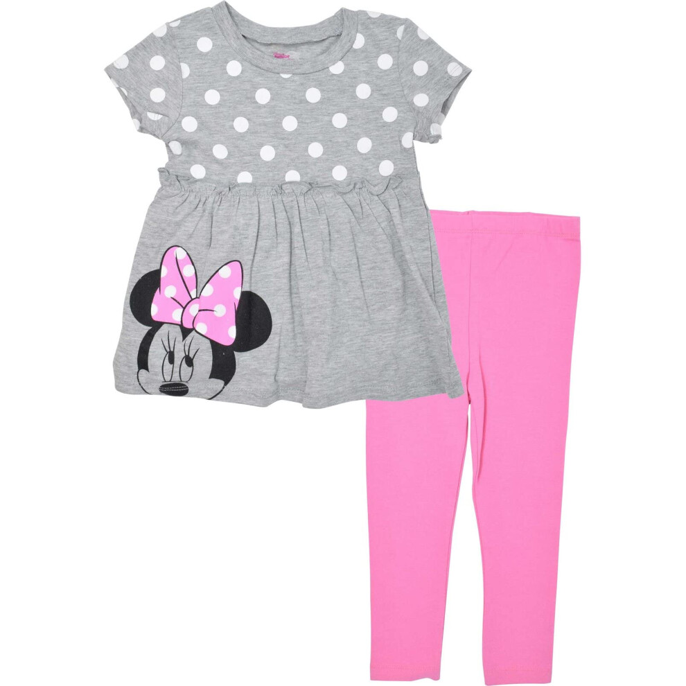 Disney Minnie Mouse Toddler Girls Graphic T-Shirt & Leggings Heather G